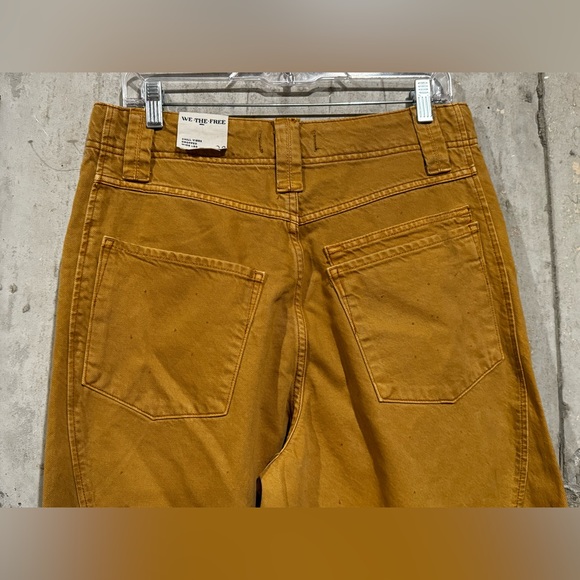 Free People We The Free Khaki Scout Chill Vibes Dropped Wide Leg Jeans 28 NWOT - Picture 9 of 9